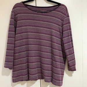 Charter Club Women's Striped Long Sleeve Shirt